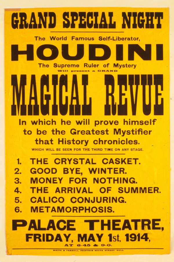 Houdini Magical Revue Show 1914 Poster - Magic Poster, Magician Art, Illusionist Poster, Magic Show Poster, Illusion, Vaudeville Poster