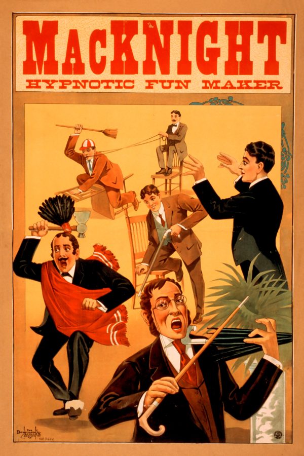 MacKnight Hypnotic Fun Maker Show Poster - Magic Poster, Hypnotist Poster, Illusionist Art, Magic Show Poster, Illusion, Vaudeville Poster