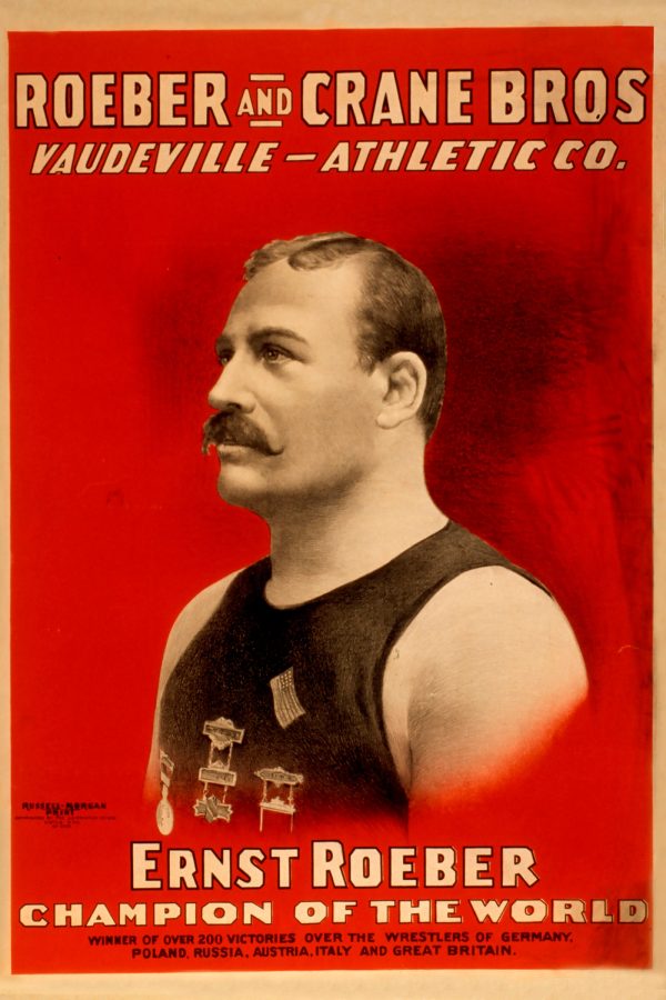 Roeber & Crane Bros Vaudeville Athletic Co. Show Poster - Wrestling Poster, Old Wrestling Art, Show Poster, Vaudeville Poster, Ernest Roeber