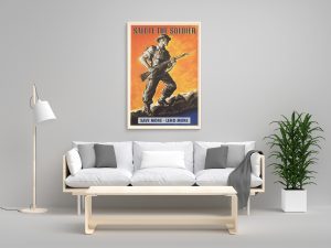 Salute the Soldier World War II Poster – World War 2 Print, World War II Poster, War Poster, War Propaganda Poster, Veteran Gift, UK Poster