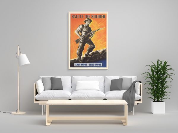 Salute the Soldier World War II Poster - World War 2 Print, World War II Poster, War Poster, War Propaganda Poster, Veteran Gift, UK Poster