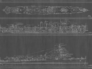 USS George E. Badger Blueprint Drawing – Navy Ship Blueprint, Battleship Blueprint, Old Ship Blueprint, Navy Ship Poster, Warship Blueprint