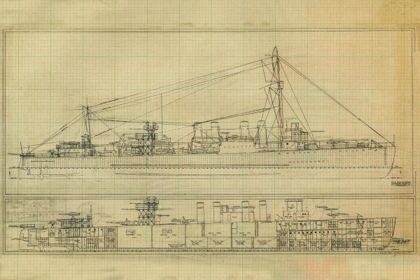 USS Gillis Blueprint Drawing - Navy Ship Blueprint, Battleship Blueprint, Old Ship Blueprint, Navy Ship Poster, Warship Blueprint