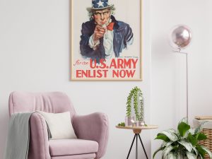 Uncle Sam I Want You World War I Poster – World War 1 Print, World War I Poster, War Propaganda Poster, US Army Recruitment Poster