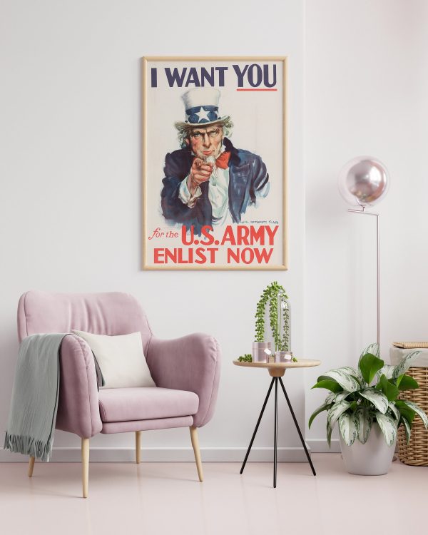 Uncle Sam I Want You World War I Poster - World War 1 Print, World War I Poster, War Propaganda Poster, US Army Recruitment Poster