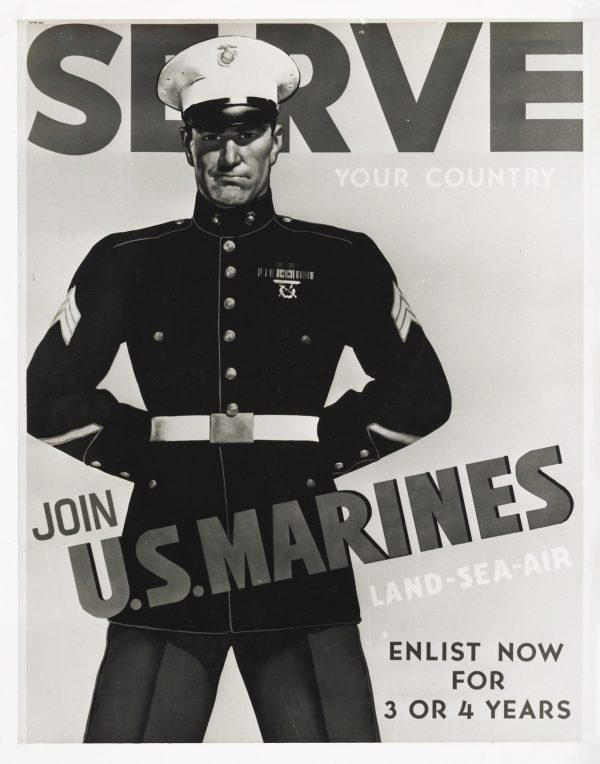 US Marines Recruitment Poster - World War 2 Print, World War 2 Poster, War Propaganda Poster, Vintage Marines Poster, Marines Ad