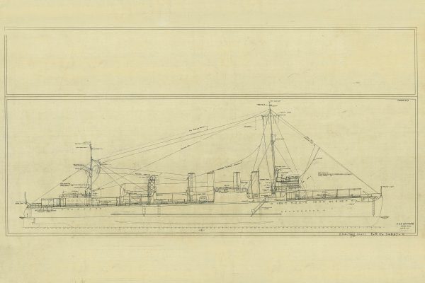 USS Goff Blueprint Drawing - Navy Ship Blueprint, Battleship Blueprint, Old Ship Blueprint, Navy Ship Poster, Warship Blueprint