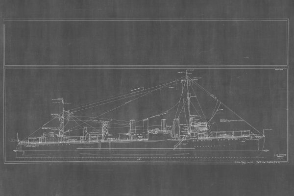 USS Goff Blueprint Drawing - Navy Ship Blueprint, Battleship Blueprint, Old Ship Blueprint, Navy Ship Poster, Warship Blueprint