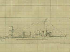 USS Goff Blueprint Drawing – Navy Ship Blueprint, Battleship Blueprint, Old Ship Blueprint, Navy Ship Poster, Warship Blueprint