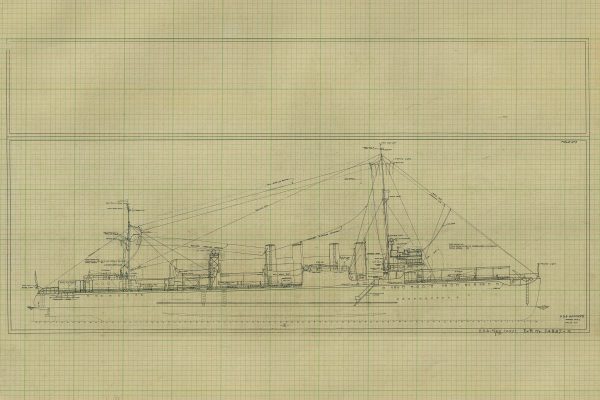 USS Goff Blueprint Drawing - Navy Ship Blueprint, Battleship Blueprint, Old Ship Blueprint, Navy Ship Poster, Warship Blueprint