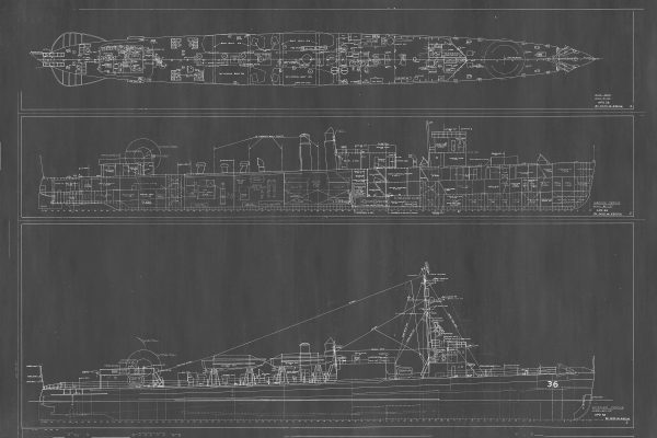 USS Greene Blueprint Drawing - Navy Ship Blueprint, Battleship Blueprint, Old Ship Blueprint, Navy Ship Poster, Warship Blueprint