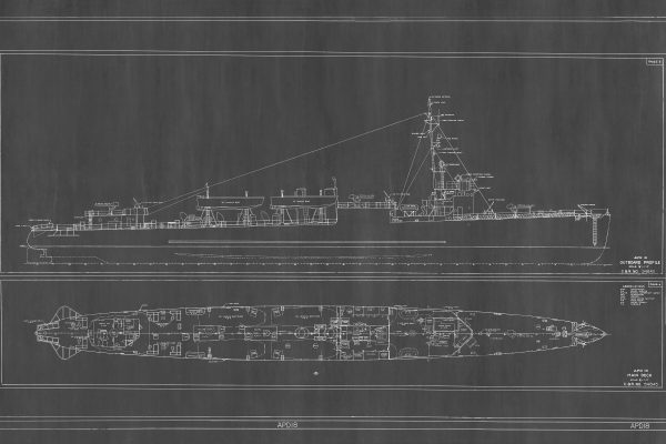 USS Kane Blueprint Drawing - DD235 Navy Ship Blueprint, Battleship Blueprint, Old Ship Blueprint, Navy Ship Poster, Warship Blueprint