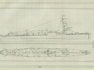 USS Kane Blueprint Drawing – DD235 Navy Ship Blueprint, Battleship Blueprint, Old Ship Blueprint, Navy Ship Poster, Warship Blueprint