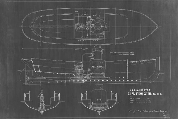 USS Lancaster Civil War Ship Blueprint - Navy Ship Blueprint, Battleship Blueprint, Civil War Steamer, Navy Ship Poster, Warship Blueprint