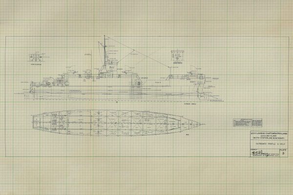 Navy Landing Craft Infantry Blueprint Drawing - Navy Ship Blueprint, LCI Blueprint, Old Ship Blueprint, Navy Ship Poster, Warship Blueprint