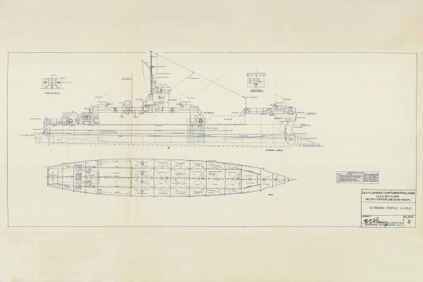 Navy Landing Craft Infantry Blueprint Drawing - Navy Ship Blueprint, LCI Blueprint, Old Ship Blueprint, Navy Ship Poster, Warship Blueprint