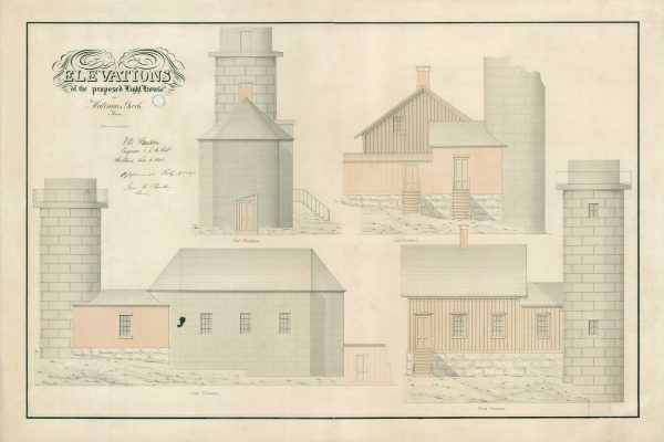 Matinicus Rock Light Lighthouse Drawing Blueprint - Maine Lighthouse, Lighthouse Print, Maritime Poster Décor, Lighthouse Poster