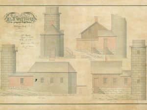 Matinicus Rock Light Lighthouse Drawing Blueprint – Maine Lighthouse, Lighthouse Print, Maritime Poster Décor, Lighthouse Poster