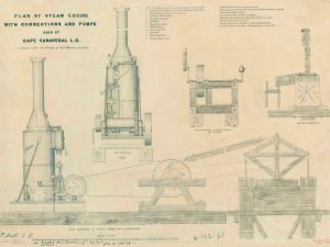 Cape Canaveral Steam Engine for Lighthouse Blueprint – Florida Lighthouse, Lighthouse Poster Print, Maritime Poster, Beach House Decor