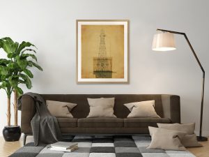 Southwest Pass Lighthouse 1871 Blueprint Drawing – Louisiana Lighthouse, Maritime Poster, Beach House Decor, Lighthouse Poster Print