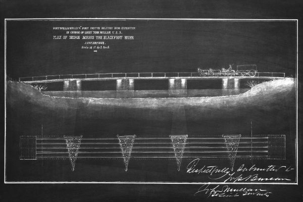 Blackfoot River Bridge 1862 Plan Drawing Blueprint - Bridge Drawing, Bridge Blueprint, Engineer Gift, Montana Bridge, Military Bridge Plan