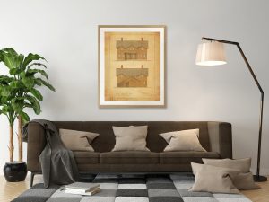 Minot’s Ledge Lighthouse Keeper’s Dwelling Drawing – Massachusetts Lighthouse, Lighthouse Print, Maritime Poster, Beach House Décor