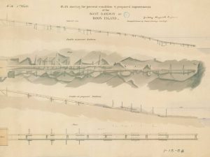 Boon Island Boat Railway Sketch of Present and Proposed Improvements Drawing – Maine Lighthouse Print, Beach House Décor, Nautical Poster