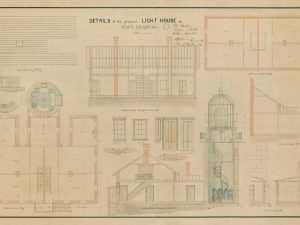 Seguin Island Lighthouse Details Blueprint – Maine Lighthouse, Lighthouse Print, Maritime Poster, Beach House Décor, Nautical Poster Print