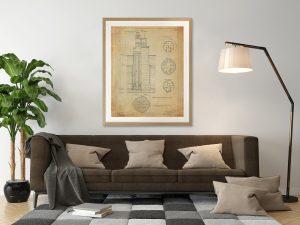 Baltimore Lighthouse Blueprint – Maryland Lighthouse, Lighthouse Poster Print, Maritime Poster, Beach House Décor, Nautical Decor Print