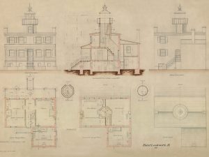 Point Lookout Lighthouse Blueprint – Maryland Lighthouse, Lighthouse Print, Maritime Poster, Beach House Décor, Nautical Poster Print