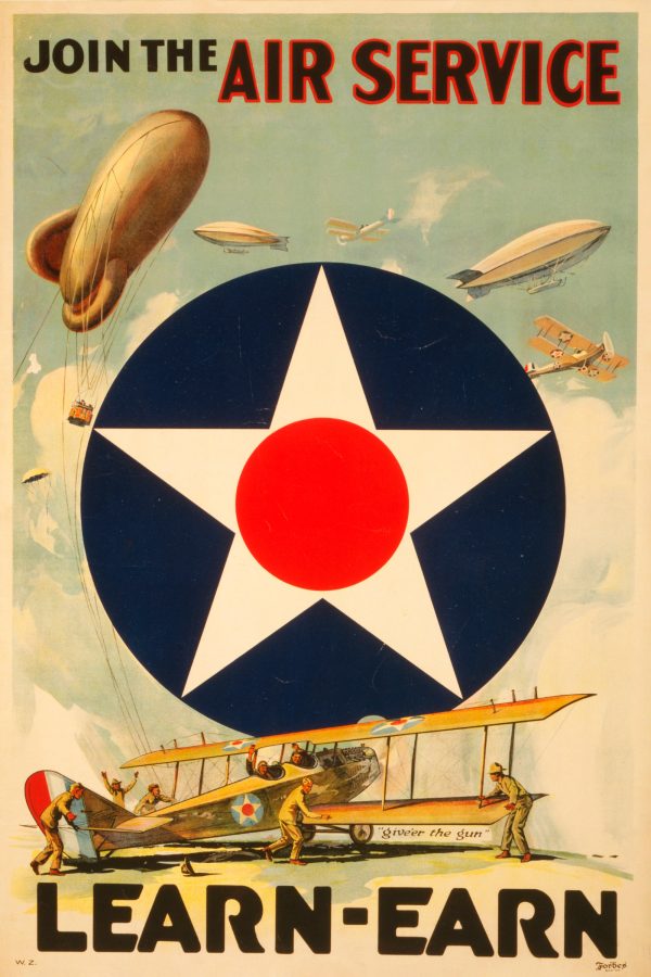 Join the Air Service War Poster - Air Service Poster, World War 1 Print, World War I Poster, War Propaganda Poster, Vintage Air Force Poster