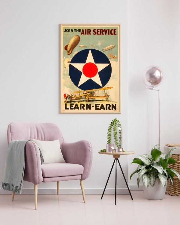 Join the Air Service War Poster - Air Service Poster, World War 1 Print, World War I Poster, War Propaganda Poster, Vintage Air Force Poster