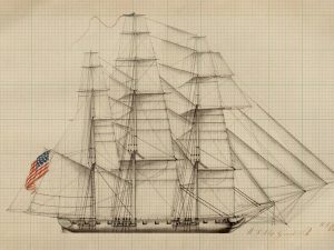 USS General Pike Drawing Blueprint – Ship Blueprint, Ship Drawing, Battleship Blueprint, Old Ship Blueprint Poster, Warship Blueprint