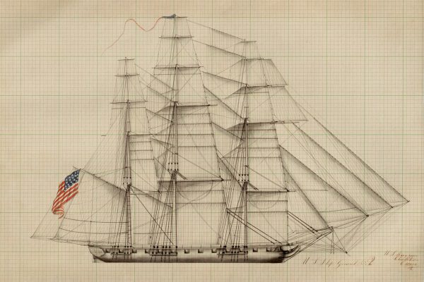 USS General Pike Drawing Blueprint - Ship Blueprint, Ship Drawing, Battleship Blueprint, Old Ship Blueprint Poster, Warship Blueprint