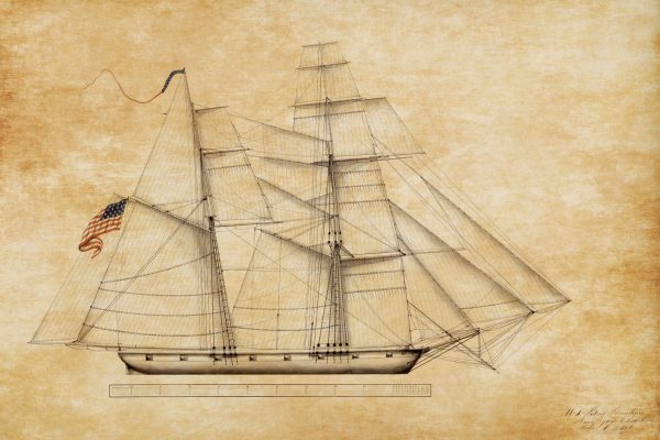 USS Prometheus Drawing Blueprint - Ship Blueprint, Ship Drawing, Battleship Blueprint, Old Ship Blueprint Poster, Warship Blueprint