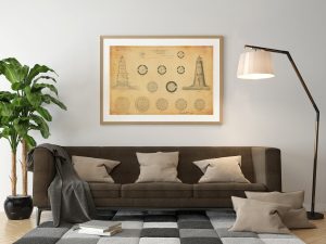 Execution Rocks Lighthouse Blueprint – Long Island Lighthouse, Lighthouse Print, Maritime Poster, Beach House Décor, Nautical Poster Print