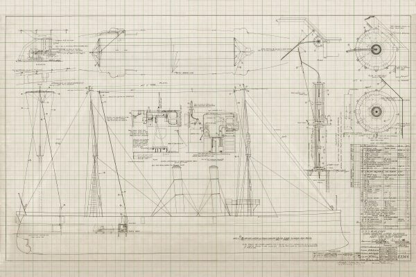 USS Raleigh Outboard Profile Blueprint - Navy Ship Blueprint, Old Battleship Blueprint, Navy Ship Poster, Navy Cruiser Warship Blueprint