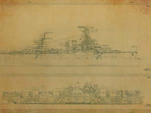 USS Texas Inboard and Outboard Profile Blueprint – Navy Ship Blueprint, Old Battleship Blueprint, Navy Ship Poster, Warship Blueprint