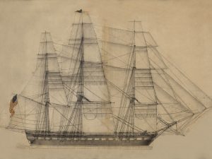 USS Constitution Frigate Drawing – Ship Blueprint, Ship Drawing, US Frigate Blueprint, Old Ship Blueprint Poster, Warship Blueprint