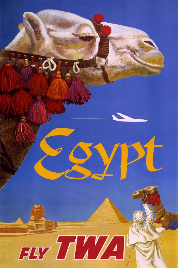 Vintage TWA Egypt Travel Poster - 1960s TWA Airlines, Retro Wall Art, Mid-Century Decor, Egyptian Adventure, Travel Gift