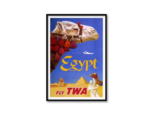 Vintage TWA Egypt Travel Poster - 1960s TWA Airlines, Retro Wall Art, Mid-Century Decor, Egyptian Adventure, Travel Gift