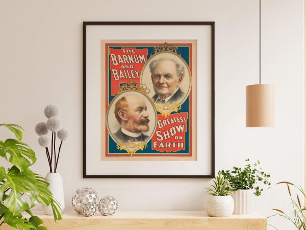 1897 Barnum & Bailey Circus Poster - Greatest Show on Earth, Retro Circus Decor, Antique Entertainment Art, Circus Print