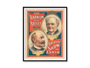 1897 Barnum & Bailey Circus Poster – Greatest Show on Earth, Retro Circus Decor, Antique Entertainment Art, Circus Print