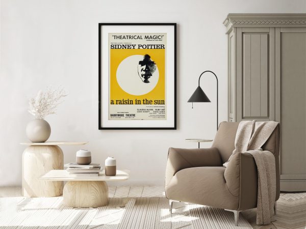 A Raisin in the Sun Broadway Poster - Sidney Poitier, 1960s Theater Art, Retro Drama Decor, Lorraine Hansberry Play Gift