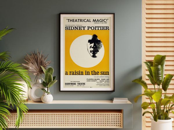 A Raisin in the Sun Broadway Poster - Sidney Poitier, 1960s Theater Art, Retro Drama Decor, Lorraine Hansberry Play Gift