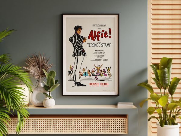 Alfie! Broadway Poster - Terence Stamp, 1964 Comedy Play, Retro Theater Decor, 1960s British Drama Gift