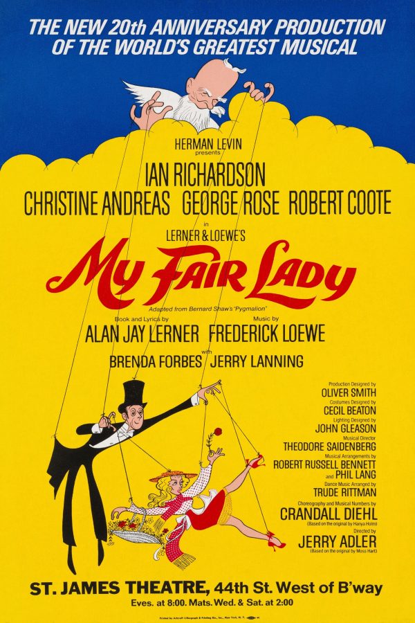 My Fair Lady 20th Anniversary Broadway Poster - 1976 Musical Revival, Lerner & Loewe, Retro Theater Art