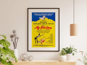 My Fair Lady 20th Anniversary Broadway Poster – 1976 Musical Revival, Lerner & Loewe, Retro Theater Art