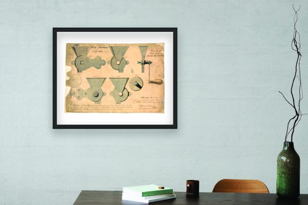 Coffee Mill Patent Print 1858 - Vintage Kitchen Decor, Antique Coffee Grinder Art, Historical Home Poster, Study Wall Art, Coffee Lover Gift