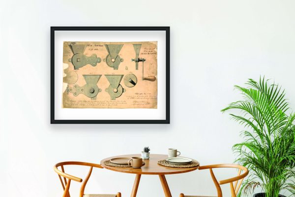 Coffee Mill Patent Print 1858 - Vintage Kitchen Decor, Antique Coffee Grinder Art, Historical Home Poster, Study Wall Art, Coffee Lover Gift